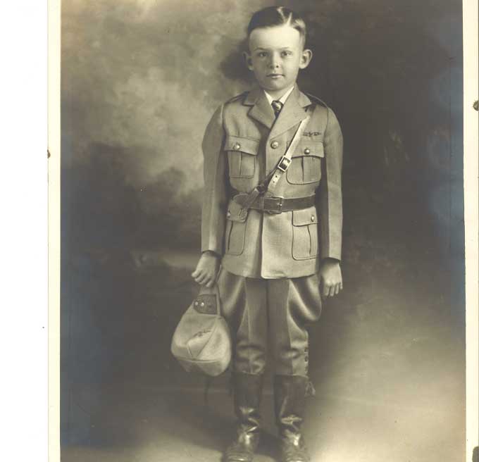 Gus Cargile as a young boy in uniform